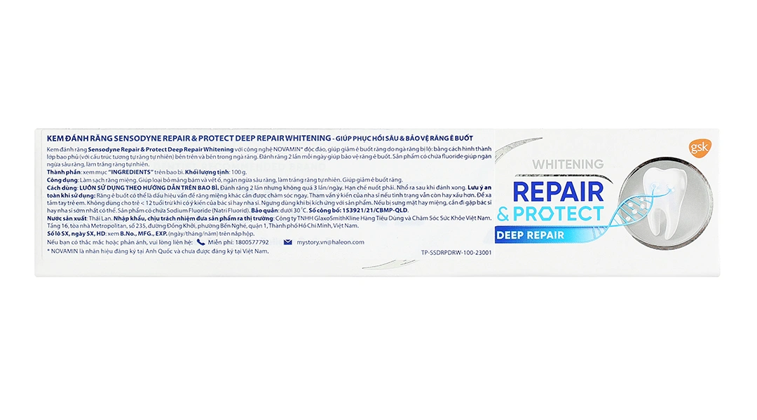 Kem đánh răng Sensodyne Repair & Protect Deep Repair Whitening tuýp 100g - 8