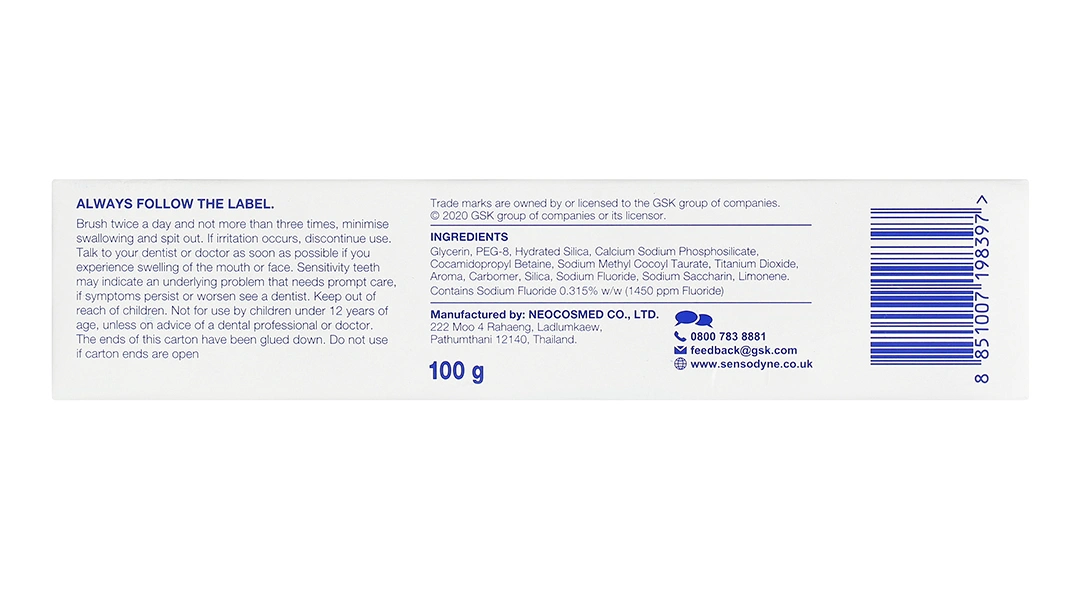 Kem đánh răng Sensodyne Repair & Protect Deep Repair Whitening tuýp 100g - 10