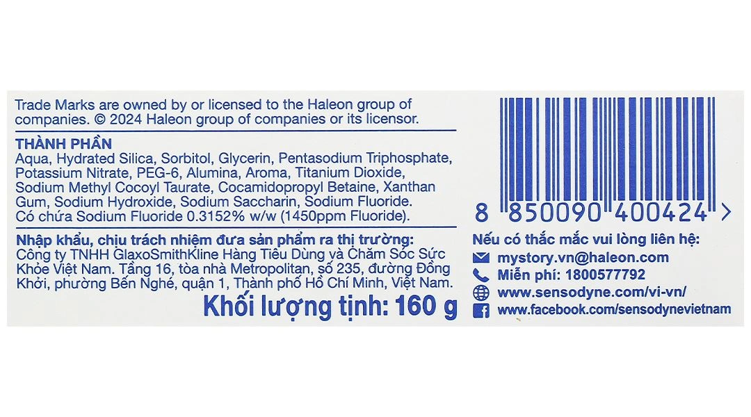 Kem đánh răng Sensodyne Gentle Whitening giúp làm trắng răng tuýp 160g - 1