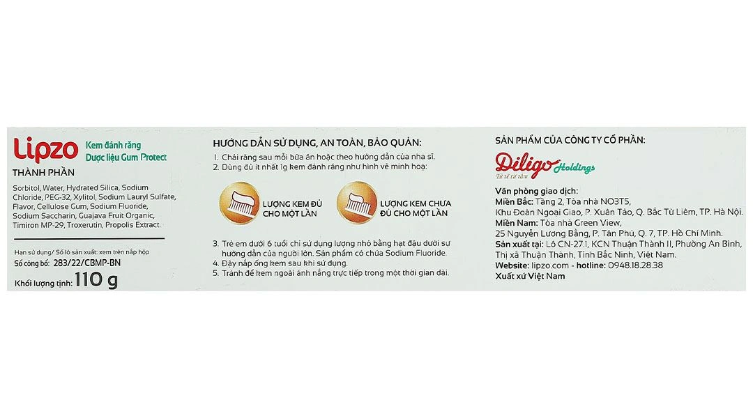 Kem đánh răng Dược Liệu Lipzo sạch nướu, ngừa chảy máu chân răng tuýp 110g - 7