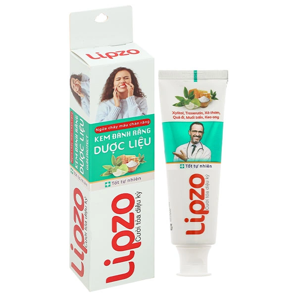 Kem đánh răng Dược Liệu Lipzo sạch nướu, ngừa chảy máu chân răng
