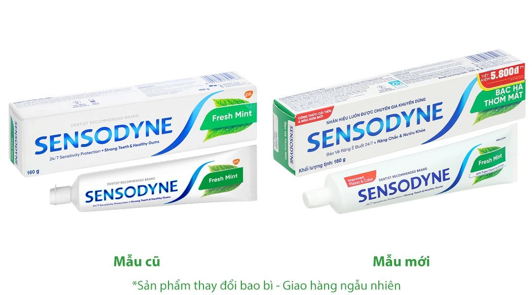 Kem đánh răng Sensodyne Fresh Mint giảm ê buốt tuýp 160g - 