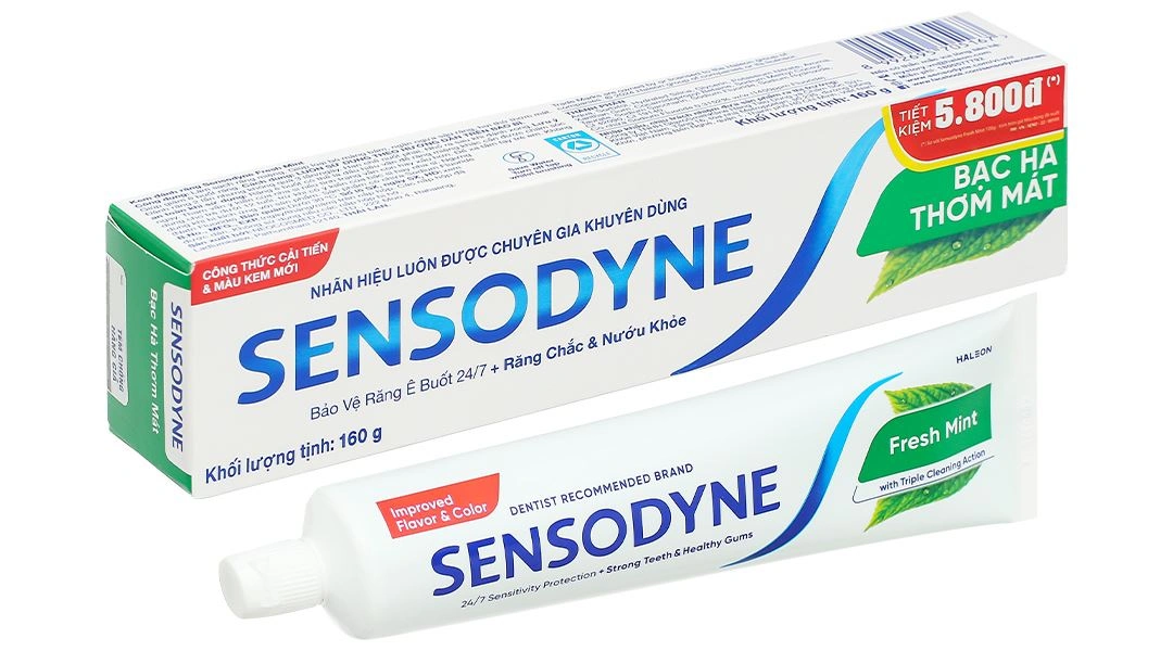 Kem đánh răng Sensodyne Fresh Mint giảm ê buốt tuýp 160g - 6