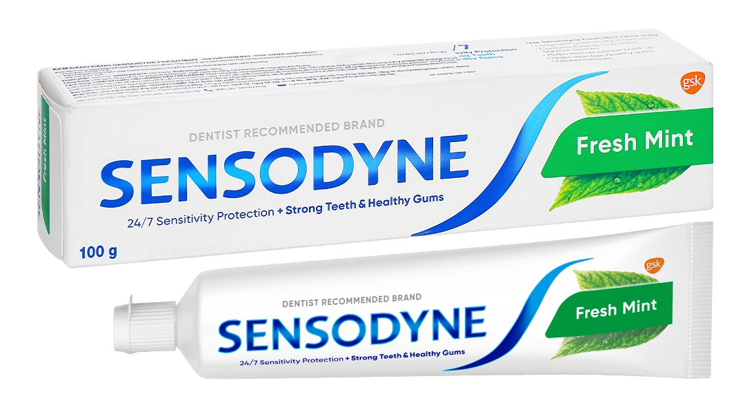 Kem đánh răng Sensodyne Fresh Mint giảm ê buốt tuýp 100g - 14