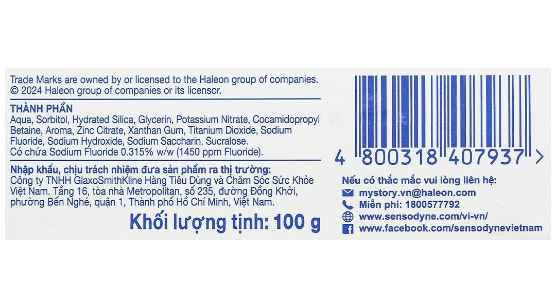 Kem đánh răng Sensodyne Multi Care bảo vệ răng, giảm ê buốt tuýp 100g - 1