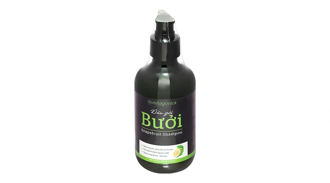 Dầu gội bưởi Milaganics ngừa rụng tóc, kích thích mọc tóc chai 280ml - 