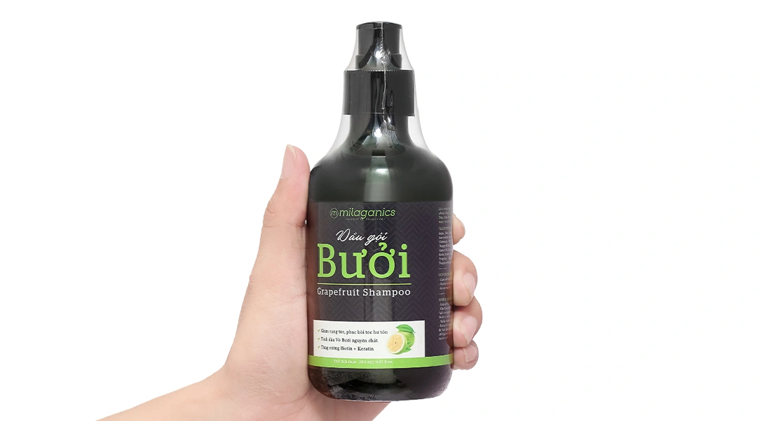 Dầu gội bưởi Milaganics ngừa rụng tóc, kích thích mọc tóc chai 280ml - 3