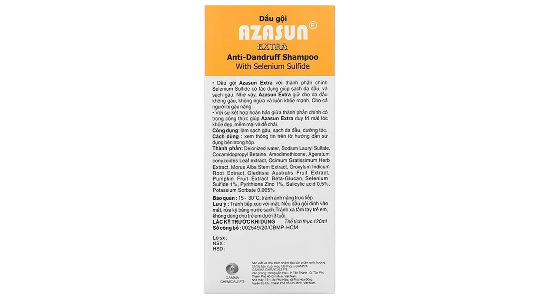 Dầu gội Azasun Extra giảm ngứa da đầu, sạch gàu chai 120ml - 4