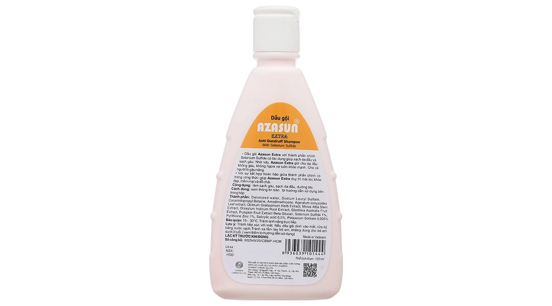 Dầu gội Azasun Extra giảm ngứa da đầu, sạch gàu chai 120ml - 10