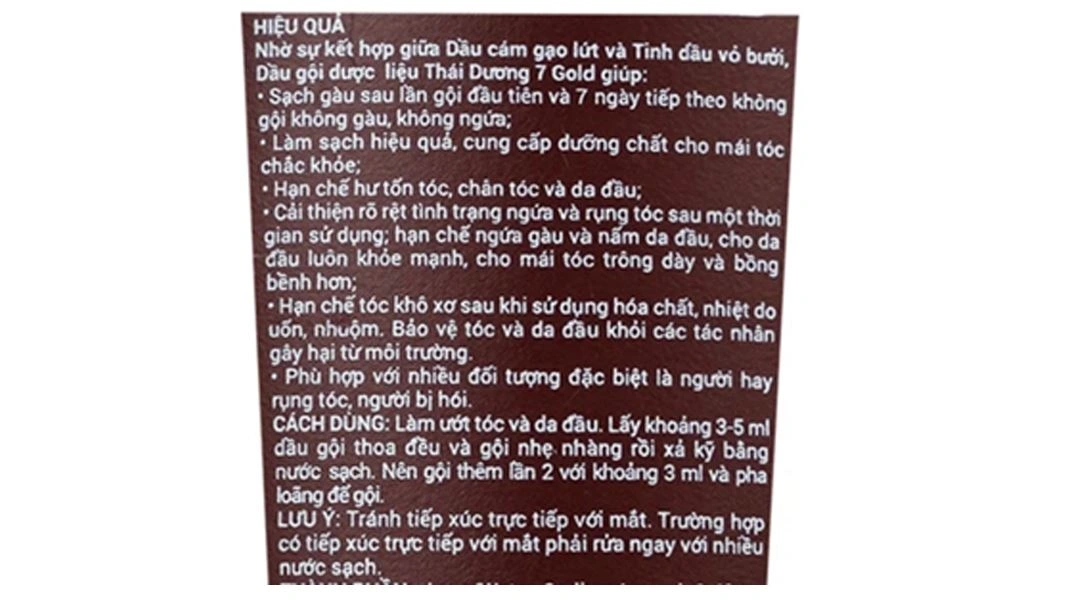 Dầu gội dược liệu Thái Dương 7 Gold sạch gàu, mềm mượt - 7