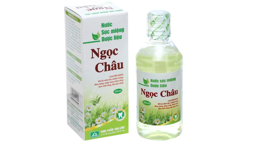 Nước súc miệng dược liệu Ngọc Châu làm sạch, khử mùi hôi chai 350ml - 