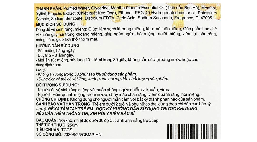 Nước súc miệng Keo Ong Nipass làm sạch khoang miệng, khử mùi hôi miệng chai 250ml - 3