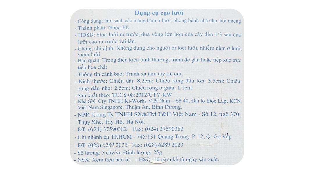 Dụng cụ cạo lưỡi Dr.Polir Okamura vệ sinh răng miệng vỉ 5 cây - 2