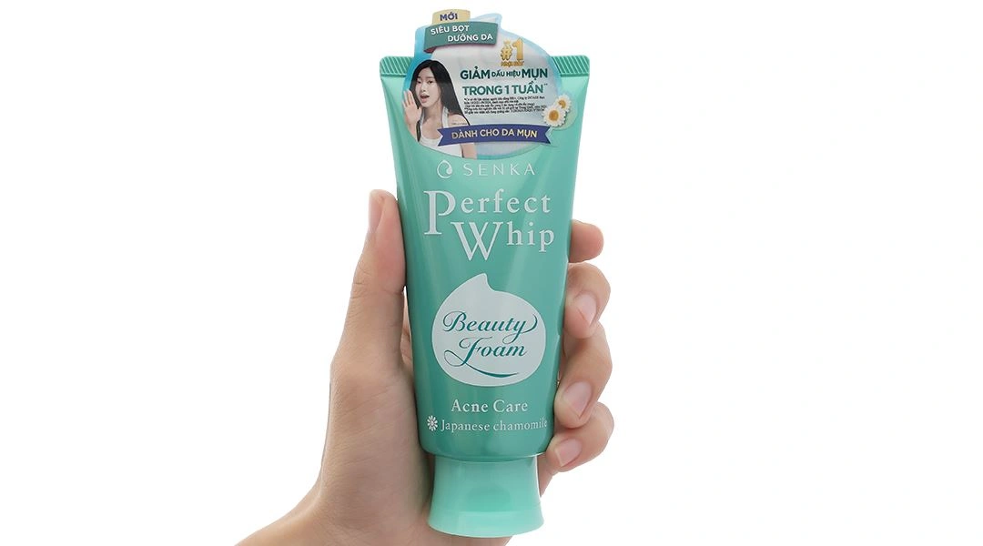 Sữa rửa mặt Senka Perfect Whip Acne Care ngừa mụn tuýp 100g - 4