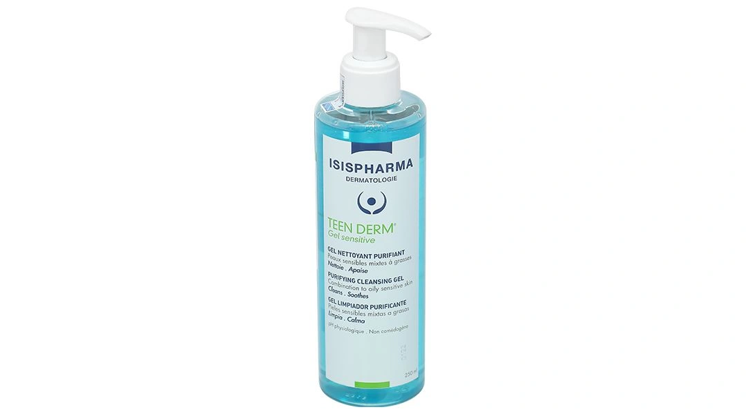 Gel rửa mặt Isis Pharma Teenderm Gel Sensitive giảm nhờn, ngừa mụn chai 250ml - 