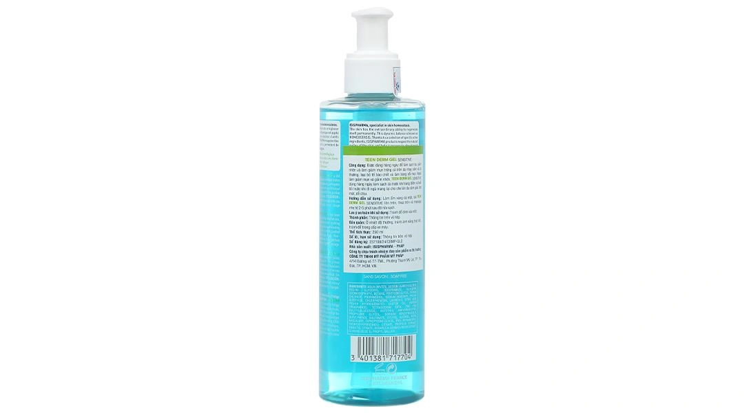 Gel rửa mặt Isis Pharma Teenderm Gel Sensitive giảm nhờn, ngừa mụn chai 250ml - 2