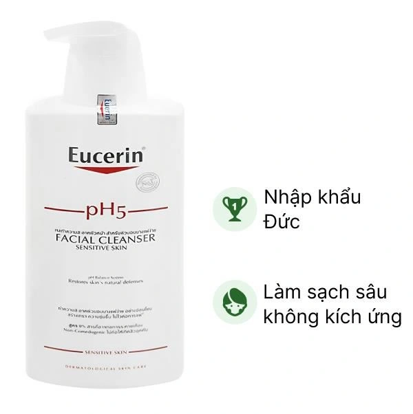 Sữa rửa mặt Eucerin pH5 Facial Cleanser sạch sâu cho da nhạy cảm