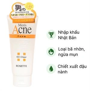 Sữa rửa mặt Rosette Men's Acne Foam ngừa mụn cho nam