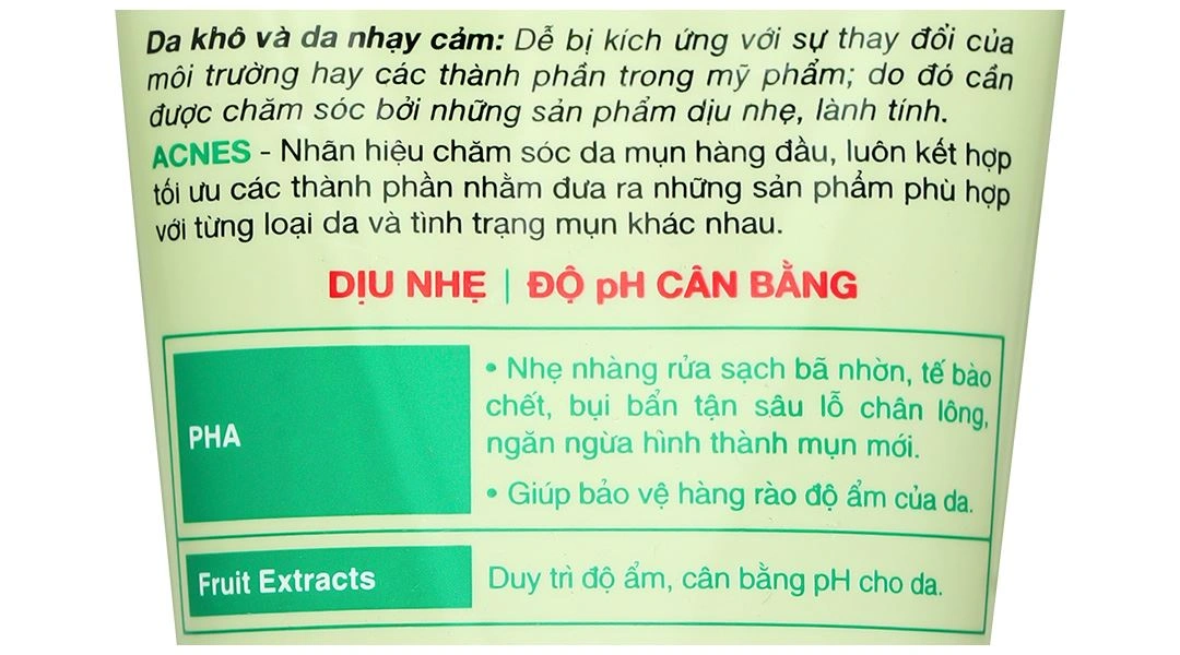 Gel rửa mặt Acnes Gentle Wash ngừa mụn cho da khô và da nhạy cảm tuýp 100g - 3