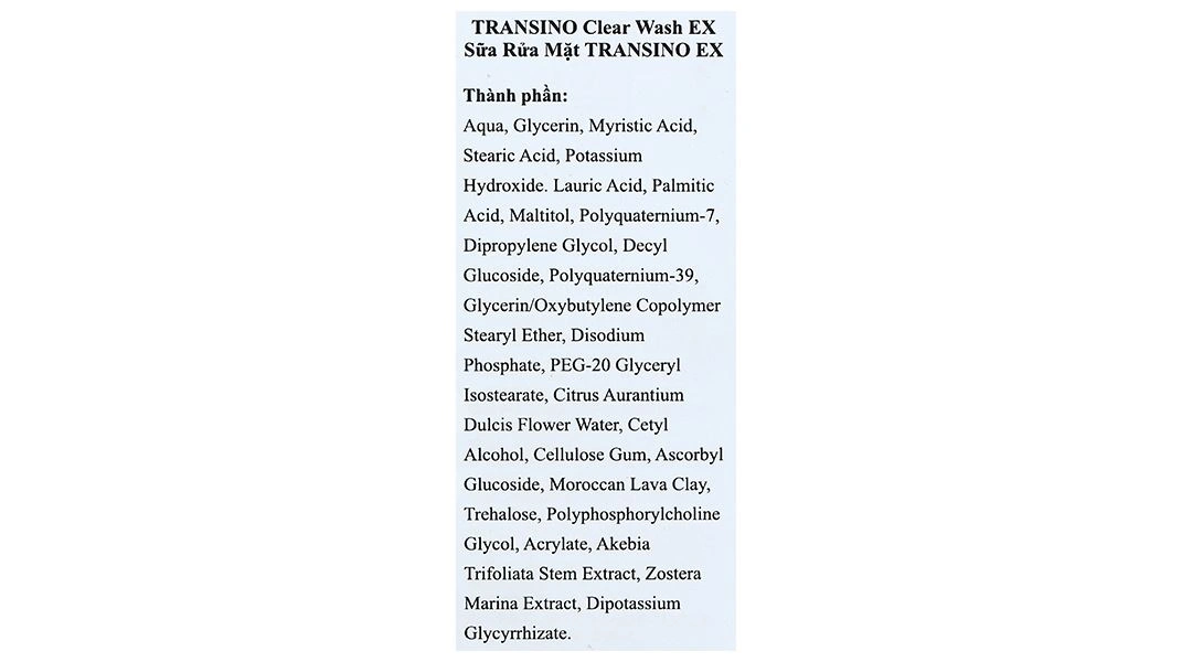 Sữa rửa mặt TRANSINO Clear Wash EX làm sạch sâu, se khít lỗ chân lông tuýp 100g - 8