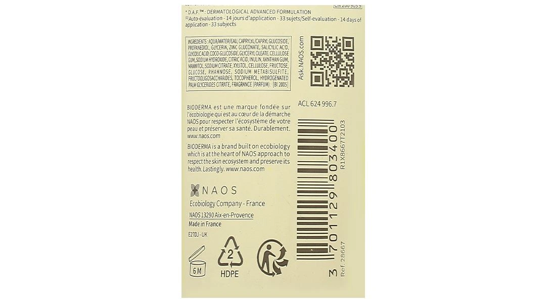 Gel rửa mặt Bioderma Sébium Gel Moussant Actif cho da hỗn hợp và da dầu tuýp 200ml - 4