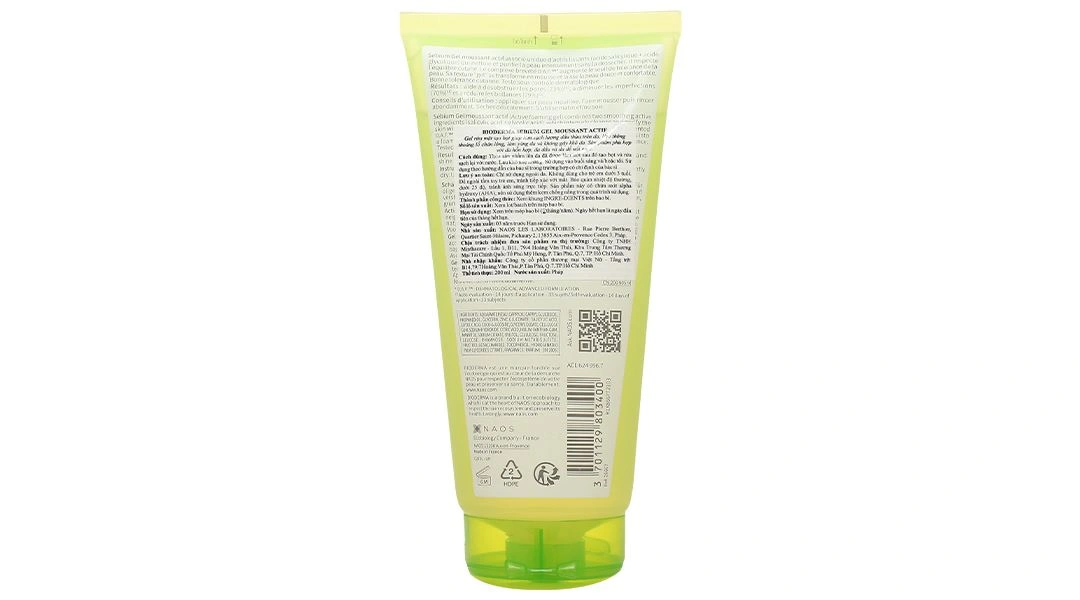 Gel rửa mặt Bioderma Sébium Gel Moussant Actif cho da hỗn hợp và da dầu tuýp 200ml - 2