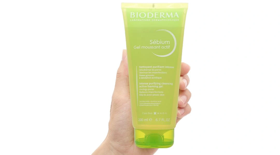 Gel rửa mặt Bioderma Sébium Gel Moussant Actif cho da hỗn hợp và da dầu tuýp 200ml - 5