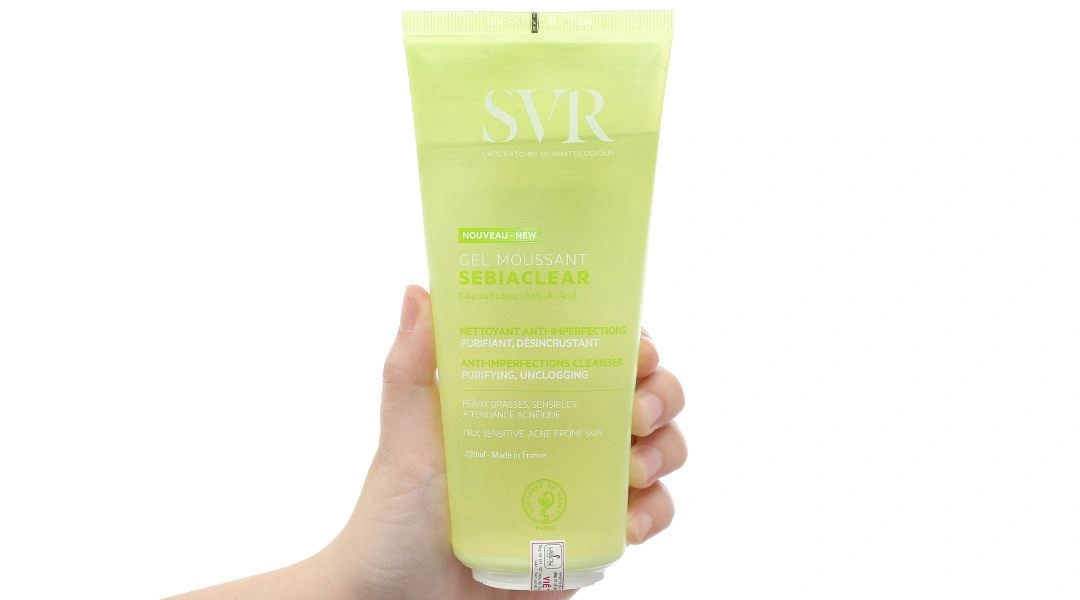 Gel rửa mặt SVR Sebiaclear Gel Moussant làm sạch da, giảm dầu nhờn tuýp 55ml - 12