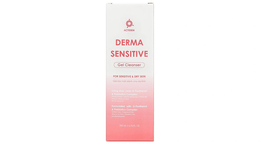 Gel rửa mặt Actidem Derma Sensitive làm sạch nhẹ nhàng cho da khô, nhạy cảm, da mụn chai 200ml - 3