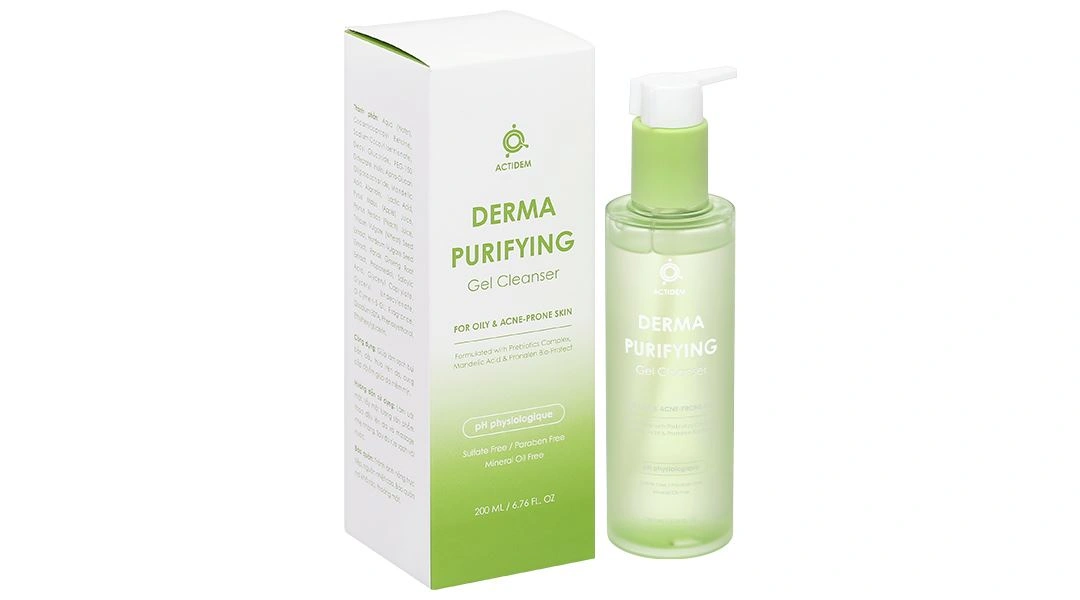 Gel rửa mặt Actidem Derma Purifying làm sạch bụi bẩn, dầu thừa cho da dầu mụn chai 200ml - 1