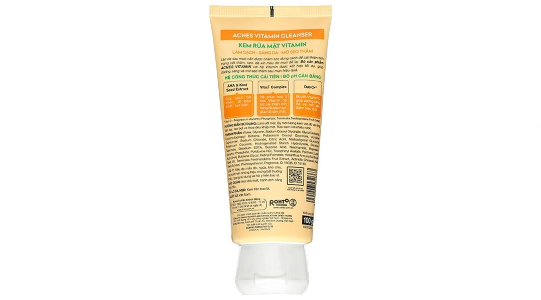 Kem rửa mặt Acnes Vitamin sáng da, mờ sẹo thâm tuýp 100g - 8