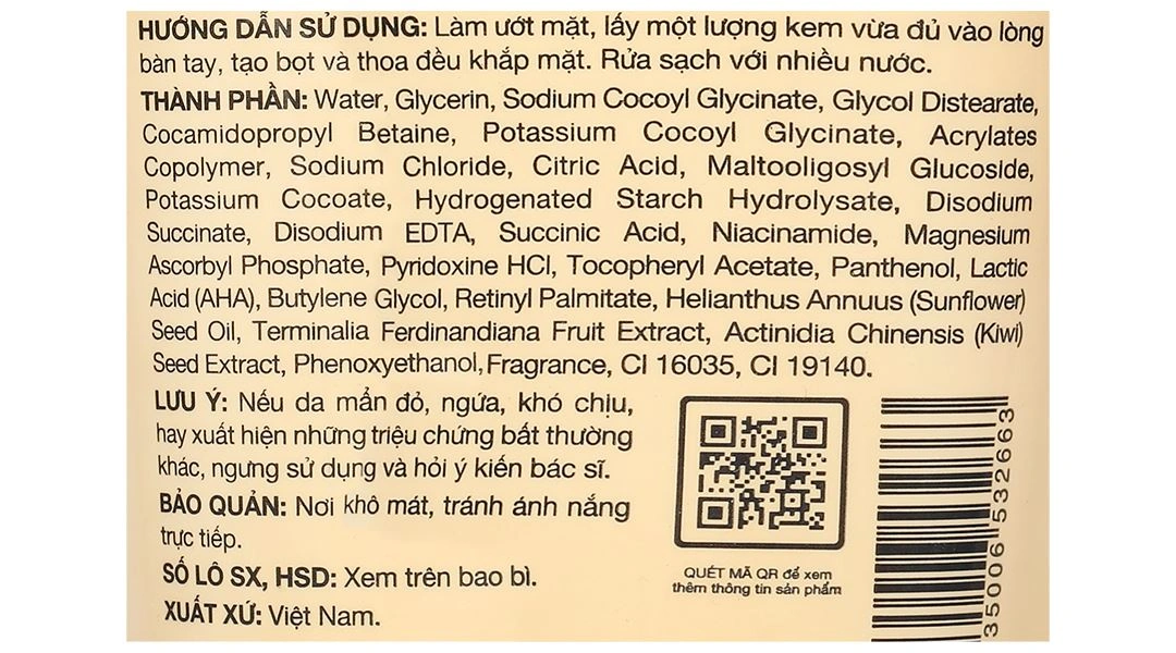 Kem rửa mặt Acnes Vitamin sáng da, mờ sẹo thâm tuýp 100g - 9