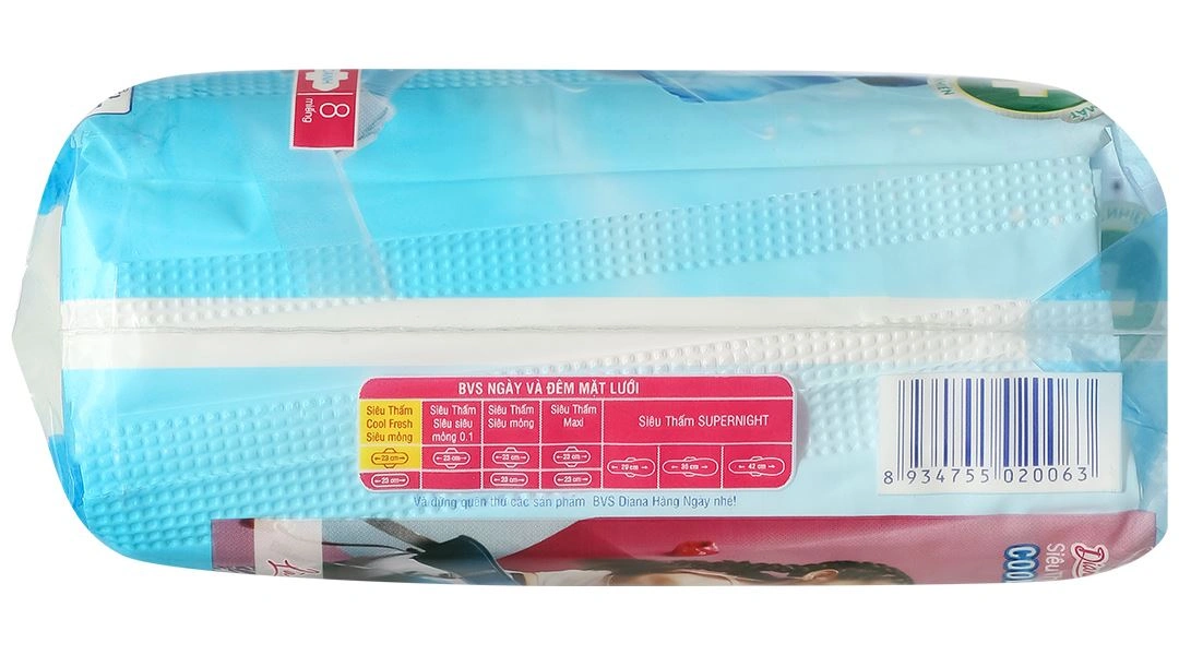 Băng vệ sinh Diana Cool Fresh viền êm chống tràn, có cánh gói 8 miếng - 4