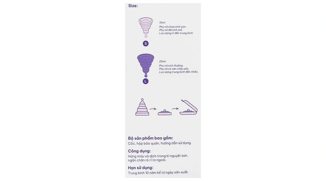 Cốc nguyệt san Cup Yess Gấp Gọn Z Cup Size S hộp 1 cái - 10