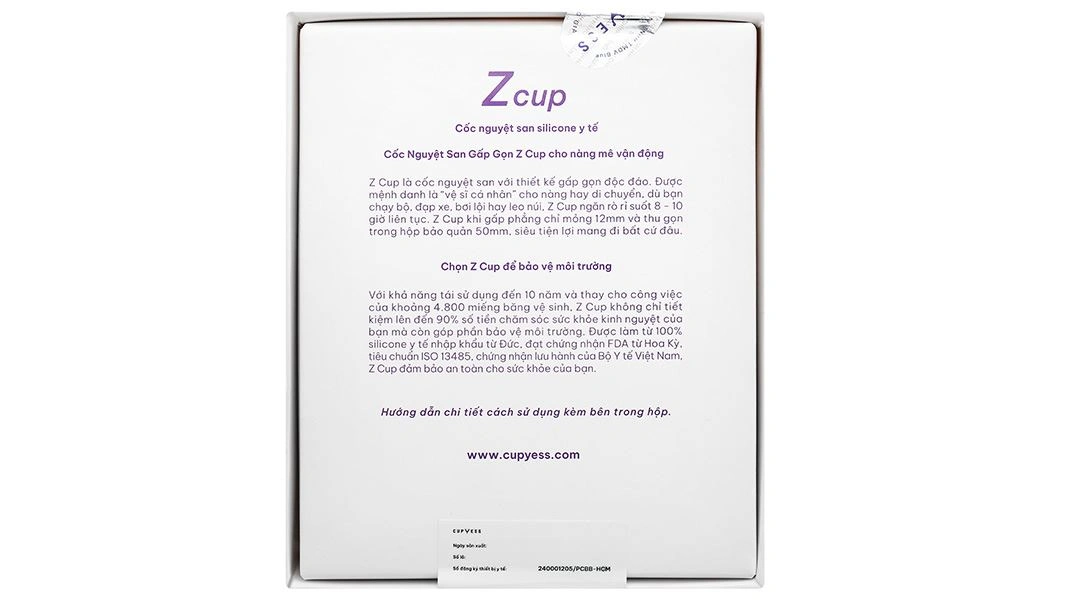 Cốc nguyệt san Cup Yess Gấp Gọn Z Cup Size S hộp 1 cái - 26