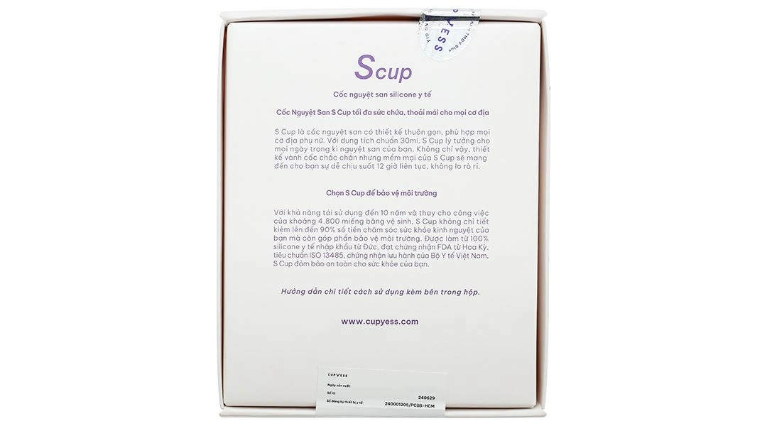 Cốc nguyệt san Cup Yess tiêu chuẩn S Cup hộp 1 cái - 2