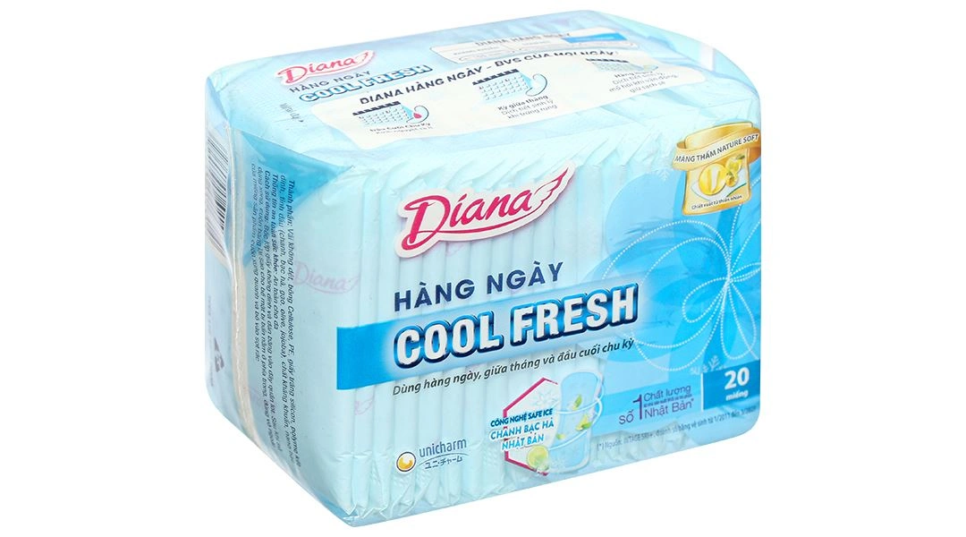 Băng vệ sinh hàng ngày Diana Cool Fresh siêu mát gói 20 miếng - 1