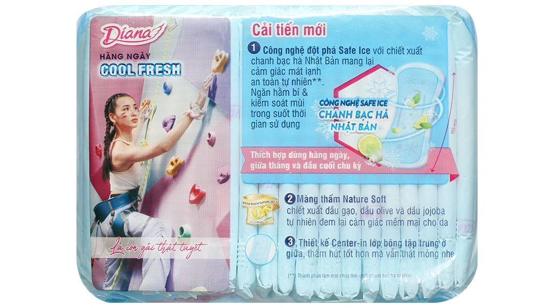 Băng vệ sinh hàng ngày Diana Cool Fresh siêu mát gói 20 miếng - 5
