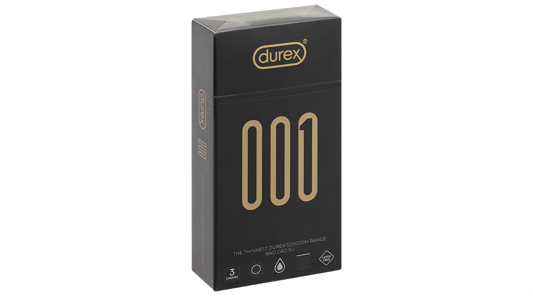 Bao cao su Durex 001 siêu mỏng 55mm hộp 3 cái - 