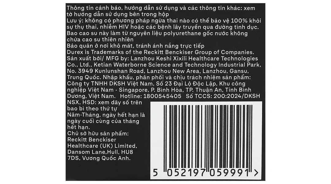 Bao cao su Durex 001 siêu mỏng 55mm hộp 3 cái - 7