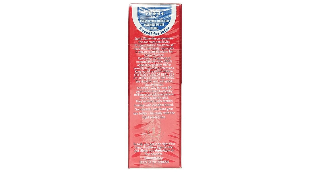 Bao cao su Durex Fetherlite siêu mỏng, tăng khoái cảm 52.5mm hộp 3 cái - 3