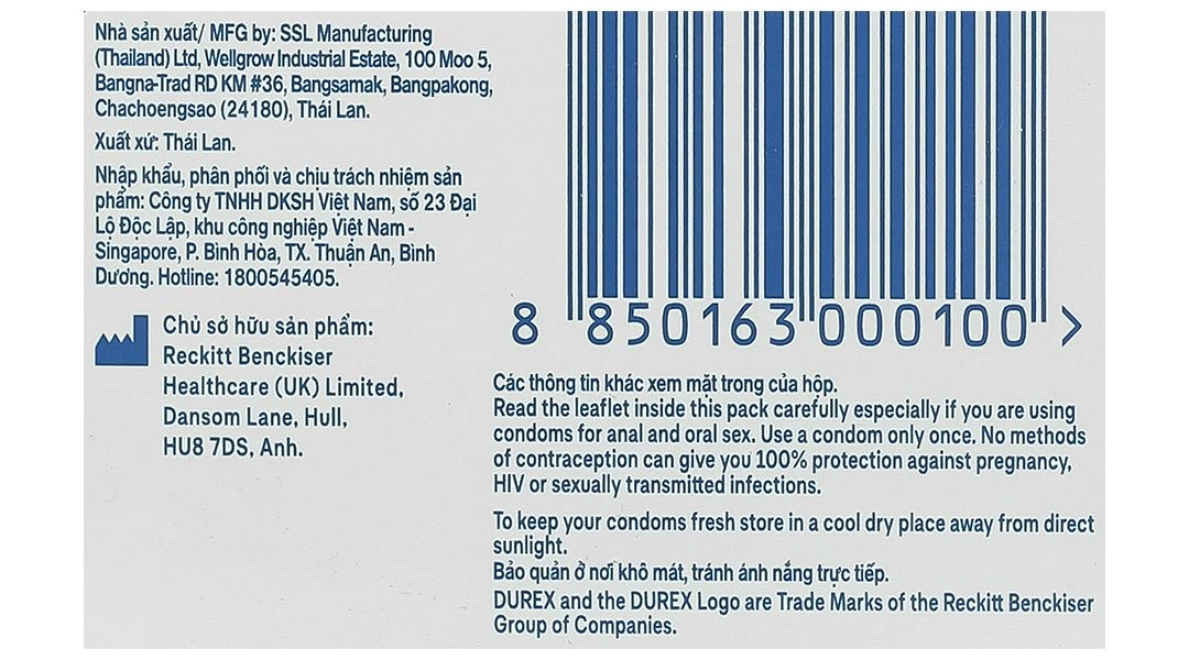 Bao cao su Durex Fetherlite siêu mỏng, tăng khoái cảm 52.5mm hộp 3 cái - 6