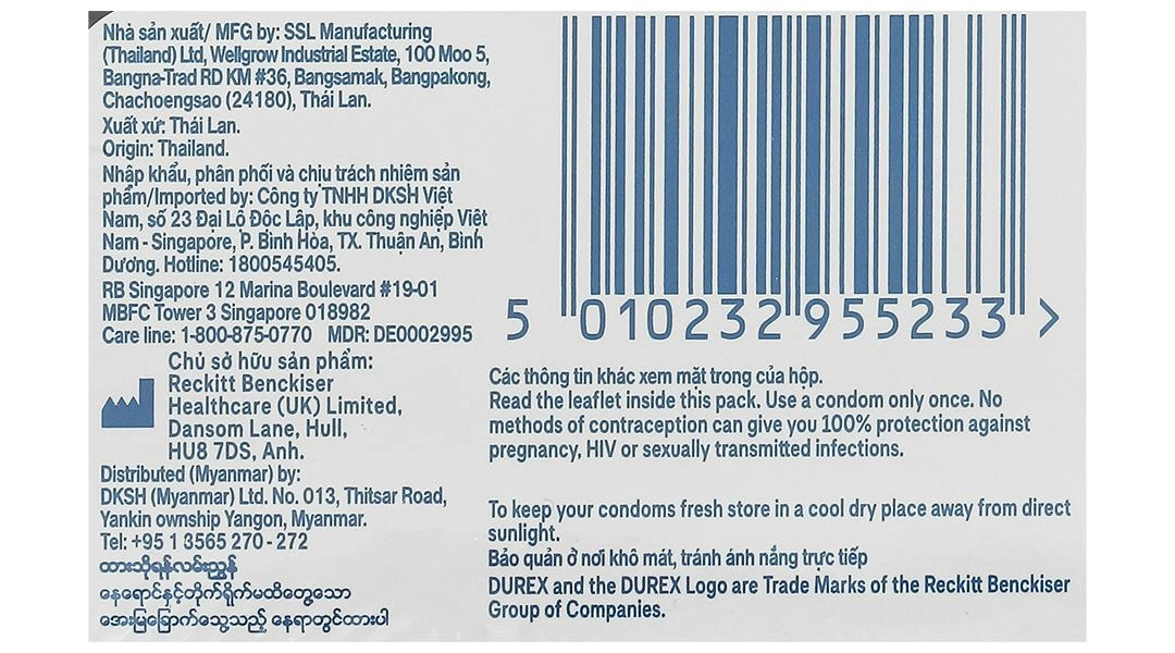 Bao cao su Durex Performa kéo dài thời gian hưng phấn 52mm hộp 3 cái - 6