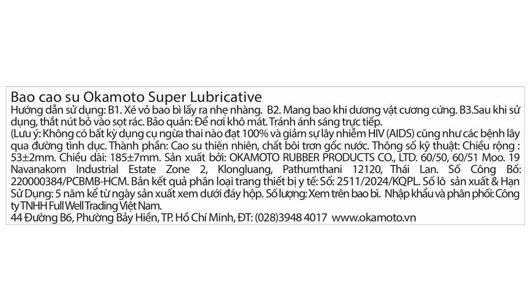 Bao cao su Okamoto Skinless Skin Super Lubricative 53mm hộp 3 cái - 2