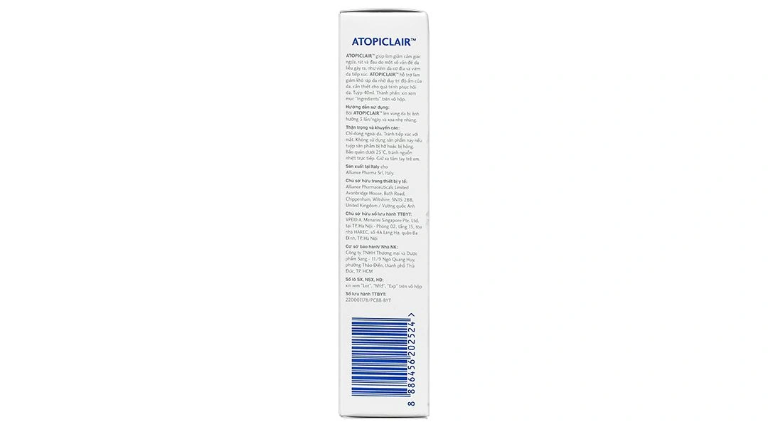 Kem Atopiclair giảm cảm giác ngứa, rát và đau do viêm da cơ địa tuýp 40ml - 3