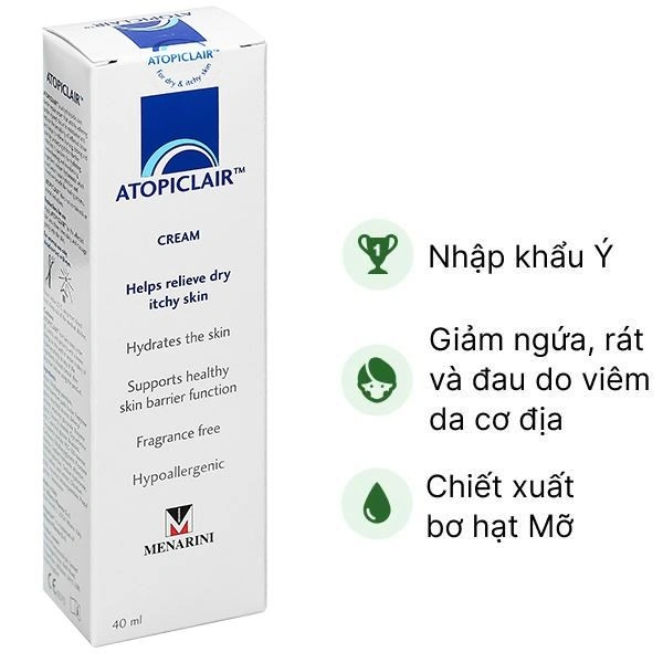 Kem Atopiclair giảm cảm giác ngứa, rát và đau do viêm da cơ địa