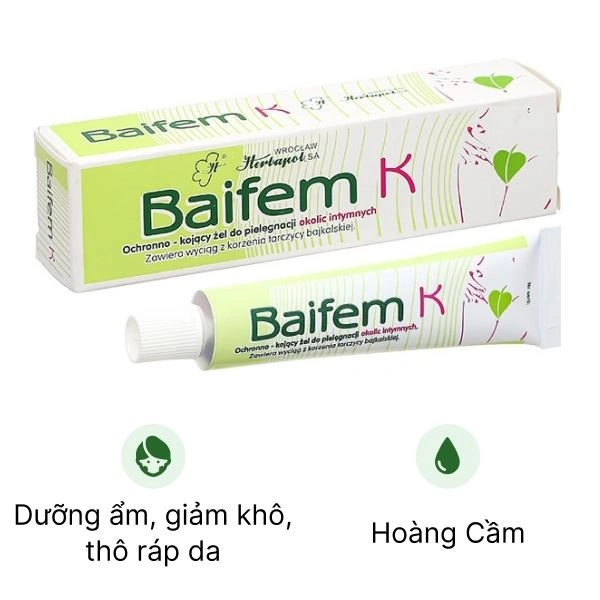 Gel Herbapol Baifem K giúp dưỡng ẩm, giảm khô da