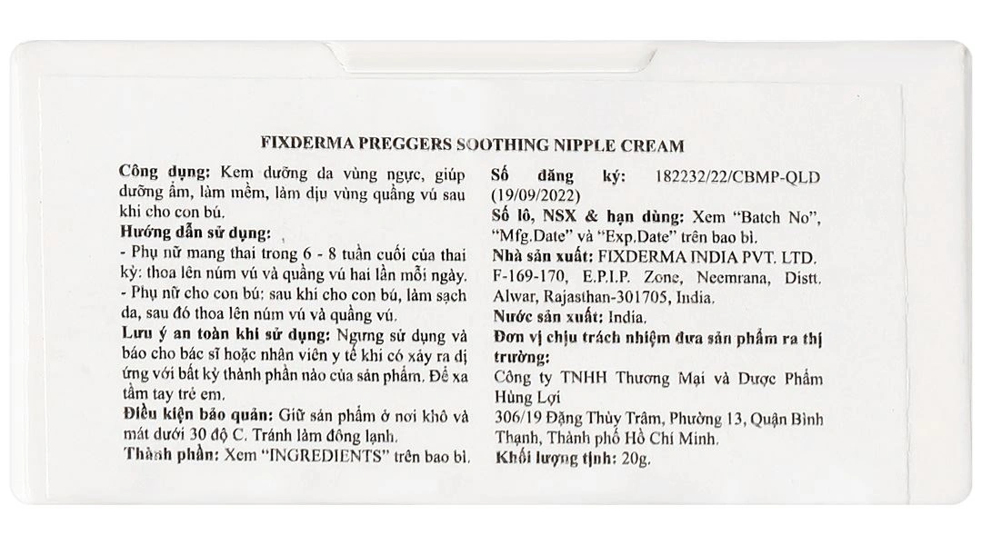 Kem Fixderma Preggers Soothing Nipple giúp dưỡng ẩm, làm mềm vùng núm vú tuýp 20g - 6