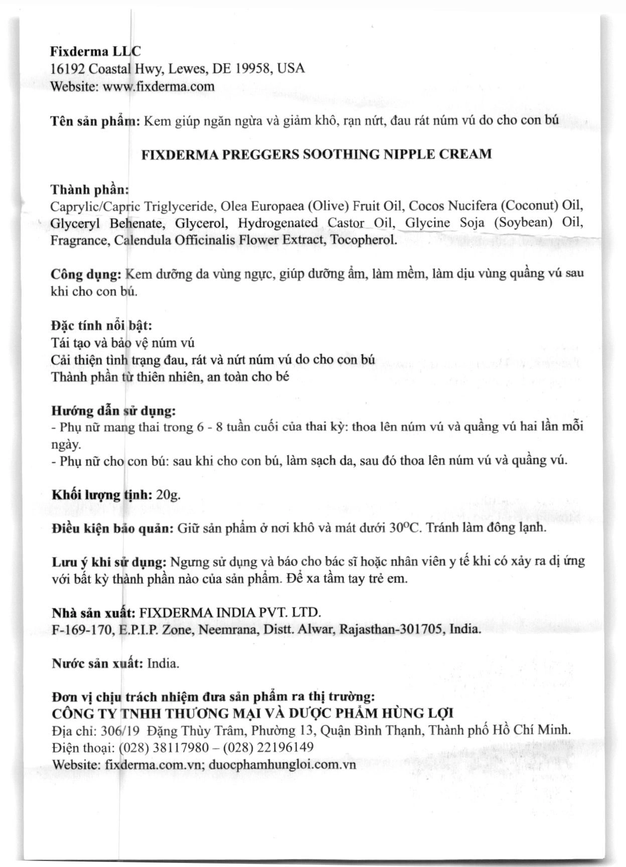 Kem Fixderma Preggers Soothing Nipple giúp dưỡng ẩm, làm mềm vùng núm vú tuýp 20g - 14