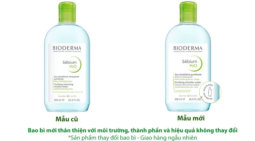 Nước tẩy trang Bioderma Sébium H2O làm sạch sâu cho da dầu và da hỗn hợp chai 500ml - 